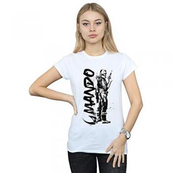The Mandalorian Splat Cotton Top – Female, White