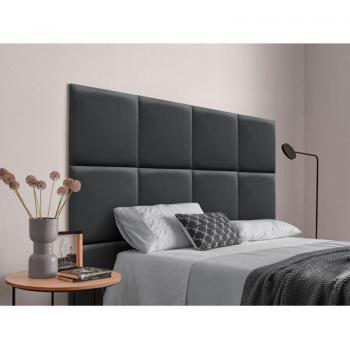 Cabecero de Dormitorio en Terciopelo Gris Oscuro 200cm