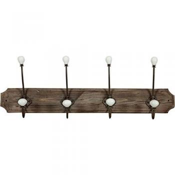 Appendiabiti da muro 4 ganci ferro 65x10x21 cm