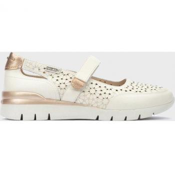 Manoletinas Pikolinos de piel Cantabria blanco para mujer