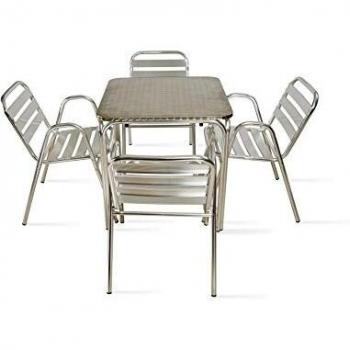 Table de Terrasse Aluminium 4 Fauteuils