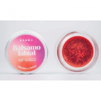 BANBU Bálsamo labial Hidratante Aroma fresa con color 100 % Natural Vegano Fabricado en España