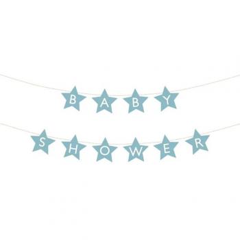 Baby Shower Dekoration Girlande Blau