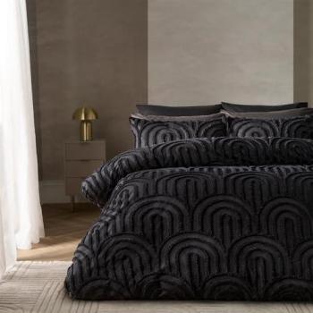 OHS Tufted Arches Black Duvet and Pillowcase Combo – Single
