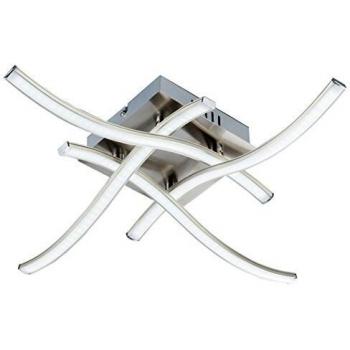 Lustre plafonné 4 LED – style moderne nickel-mat