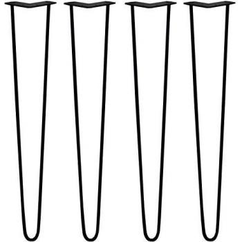 Pieds de Table en Acier Noir 71cm