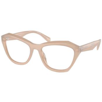 Óculos de Grau Femininos Prada PR A20V 19R1O1 Acetato Beige Transparente Tamanho 52