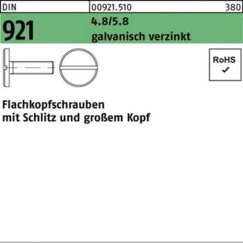 Flachkopfschraube mit großem Kopf M5x10 4.8/5.8