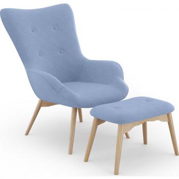 Fauteuil Design Scandinave avec Repose-Pieds