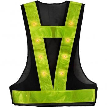 Trafic gilet 16 LEDs haute visibilité nuit sans alimentation