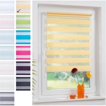 Liedeco Klemmfix Doppelrollo YOUNG COLOURS, Lichtschutz, lemon yellow, 160 x 45 cm, ohne Bohren