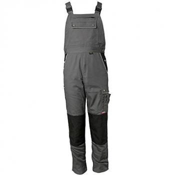 Robuste Latzhose Canvas 320 in Grau/Schwarz, Größe 54 von PLANAM