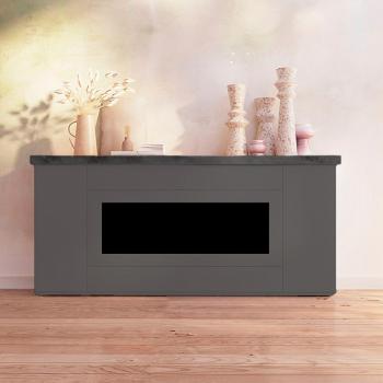 Armario de Madera con Chimenea Eléctrica Desio 108