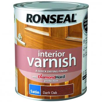 Ronseal Interior Satin Quick Dry Varnish Dark Oak 750ml