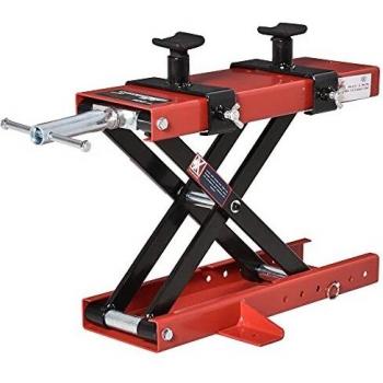 Soporte Elevador para Motocicletas Carga Máxima 500 kg Altura 19-53 cm Negro y Rojo