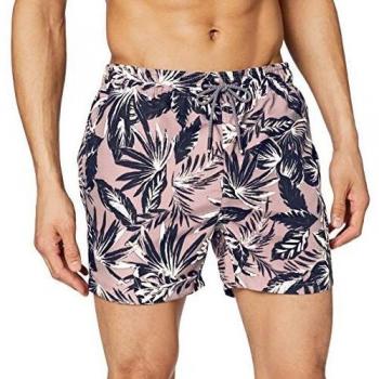 Superdry Swim Shorts, Gris (Edit Palm Grey Pink T5c), S para Hombre