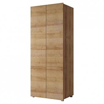 Armario Providence B125, 200x80x52cm, Roble dorado, Puertas con bisagras