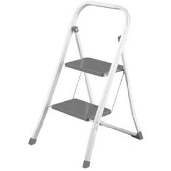 Escabeau pliable Perel, 2 marches, poignée haute, protection contre le basculement