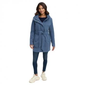 Marikoo Eleganter Wickel Mantel mit Taillengürtel, Oversized Hood – M