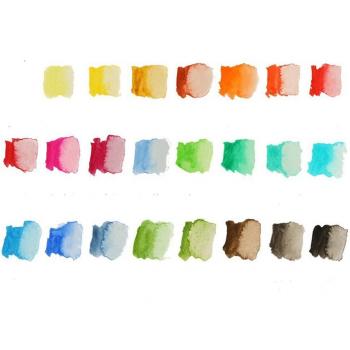 Acuarelas sólidas de 18/24/36 colores con pincel de agua incluido