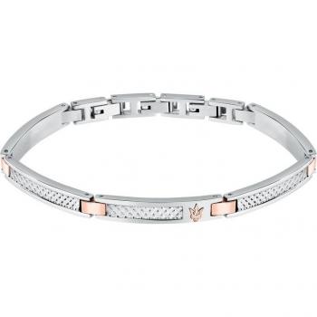 Maserati Pulsera Br.ss+ip Rg 18.5+3cm – Acero Oro Rosa y Plateado