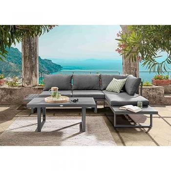 Gartenlounge-Set DESTINY SEA POINT, grau (anthrazit), Aluminium, Sitzmöbel-Sets, Aluminium