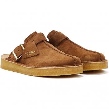 Clarks Men's Brown Suede Trek Mule Sandals