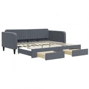 VidaXL Samt Tagesbett Dunkelgrau 100x200 cm mit Schubladen