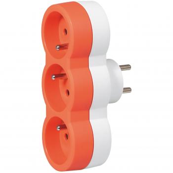 Multiprise Legrand 3 Prises Frontales, 2P+T, 16A, 230V, Orange