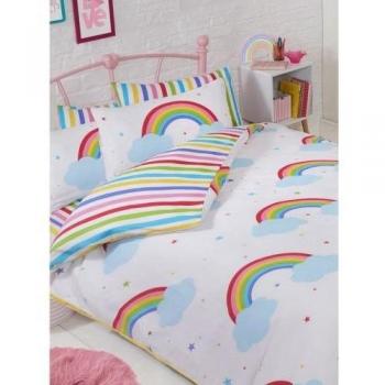Set copripiumino arcobaleno per bambini Bedding & Beyond Junior bianco/azzurro