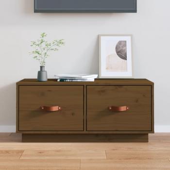 JINLEFU Solid Pine TV Cabinet Honey Brown 80x34x35 cm
