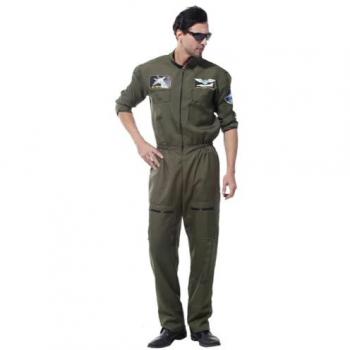 MIESEPETER Kostüm Kampfjet Pilot grün L/XL