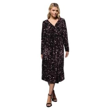 Velvet Lilac Midi Dress with Sequin Detail