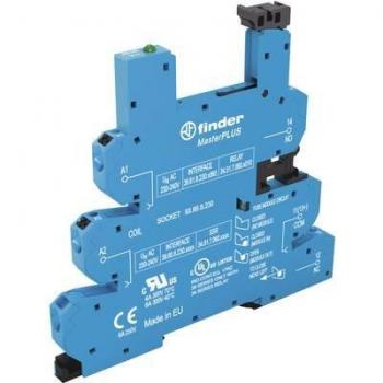 93.66.8.230 Relay Socket Set for Finder 34.51/34.81, Featuring LED and EMC Suppression