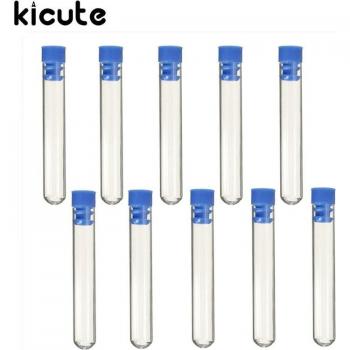 Kicute: Flacons de laboratoire Pyrex, 10 unités avec bouchons bleus