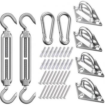 Kit d'installation de voile d'ombrage 40 pièces en acier inoxydable 304