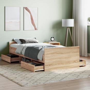 VidaXL Sonoma Oak Bed Frame 100x200 cm