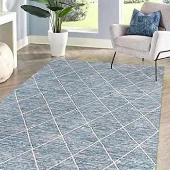 Teppich aus Baumwolle in Blau 240 x 170 x 0,7 cm