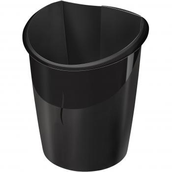 CEP Isis Dustbin, 15 Liter, Flattened Side Design, Polystyrene, Matte/Gloss Finish Black, 2109501