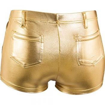 Fasching Damen Hot Pants metallic (Gold)