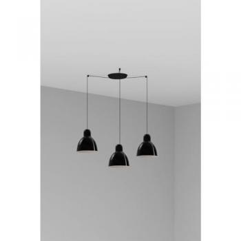 Faro Venice Lampadario a Sospensione 3 Luci Nero Lucido
