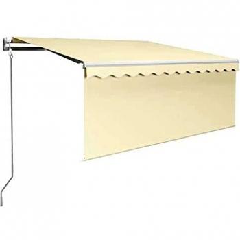 VidaXL Cremefarbene Markise mit automatischem Rollo und LED 3x2,5 m