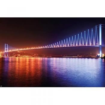 Great-art Wandposter Bosporus Brücke bei Nacht – 140 x 100 cm