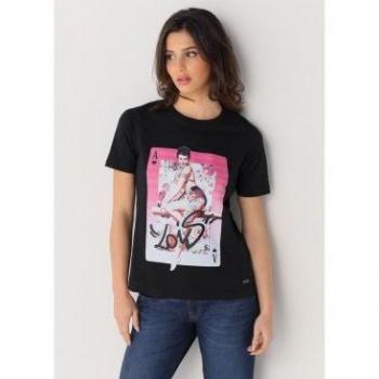 Lois Jeans T-shirt Maniche Corte 1376-2227-2271 Paper Print Black XS