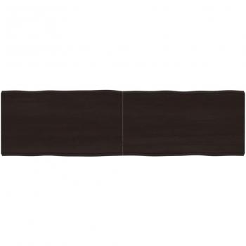 Live Edge Tabletop, Vidaxl, Dark Brown, 180 x 50 x 2-6 cm, Treated Solid Wood