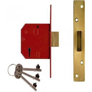 UNION 2134E 5 Lever BS Mortice Deadlock Satin Chrome Finish 67mm 2.5in Visi UNN