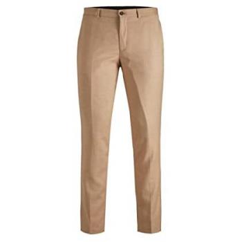 Jack & Jones Premium Super Slim Fit Chinos for Men Curds Whey Brown Size XL