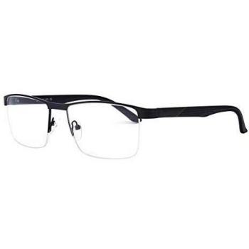Colección SmartBuy: Gafas Metálicas Rectangulares Negras, Sin Armazón y Anti‑Azules