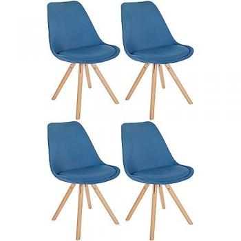 Set Circular de 4 Sofás en Tela Azul Natural – Estilo Sofia