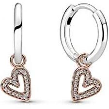 Pendientes de Aro en Plata y Oro Rosa Pandora 280090C01